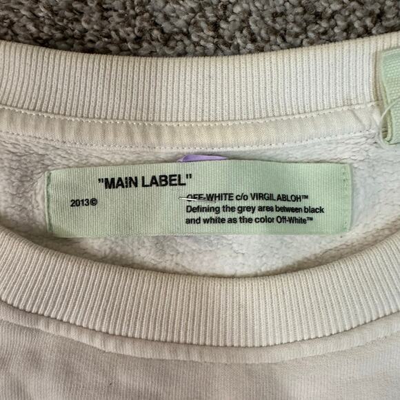 OFF-WHITE Men's Othelo's Eagle Crew Sweatshirt Size M In White - Picture 9 of 10